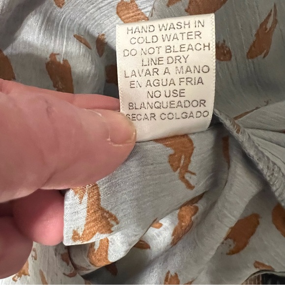 Entro Blue Animal Print Long Sleeve Blouse - Picture 15 of 15